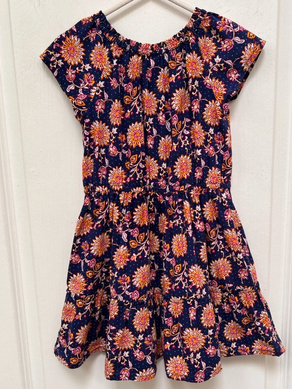 Gap Girls Navy Floral Tiered Dress Size 4T